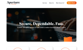 Aperture IT Website Screen